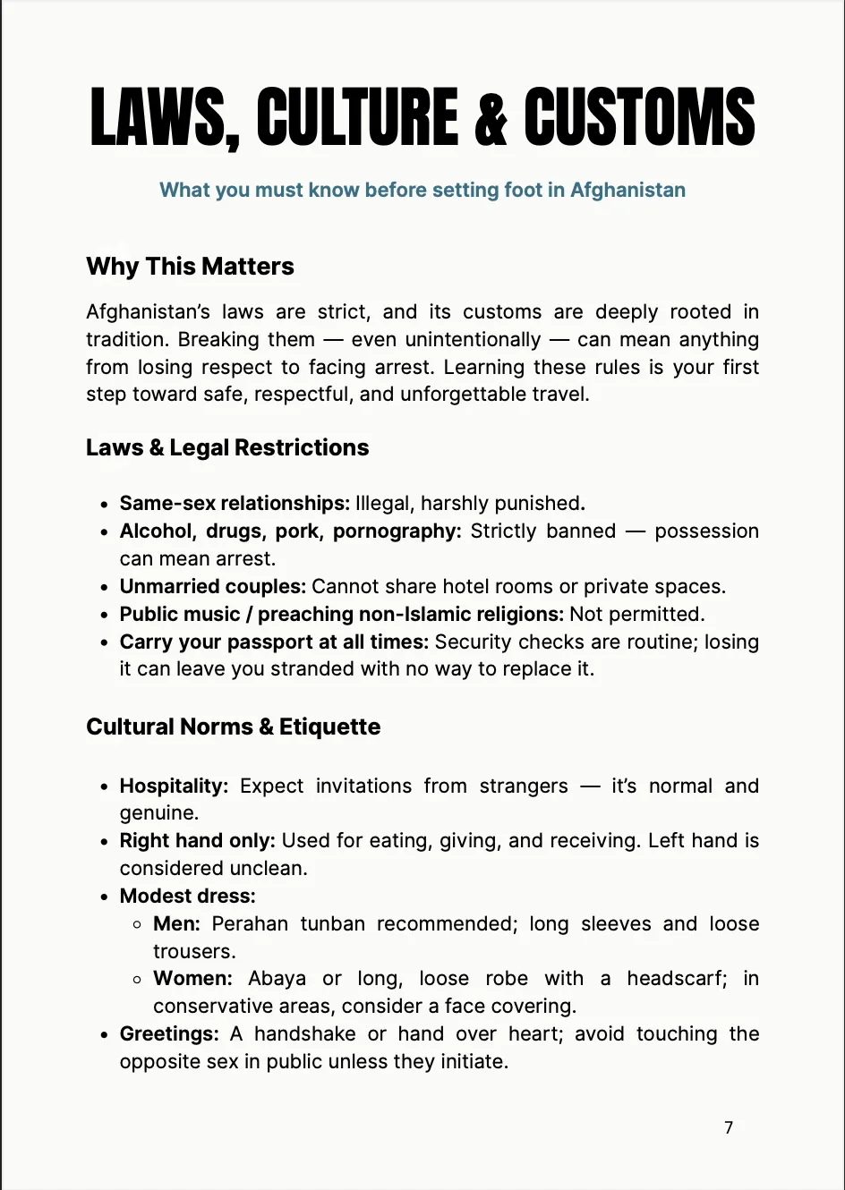 Afghanistan Guide preview page 3