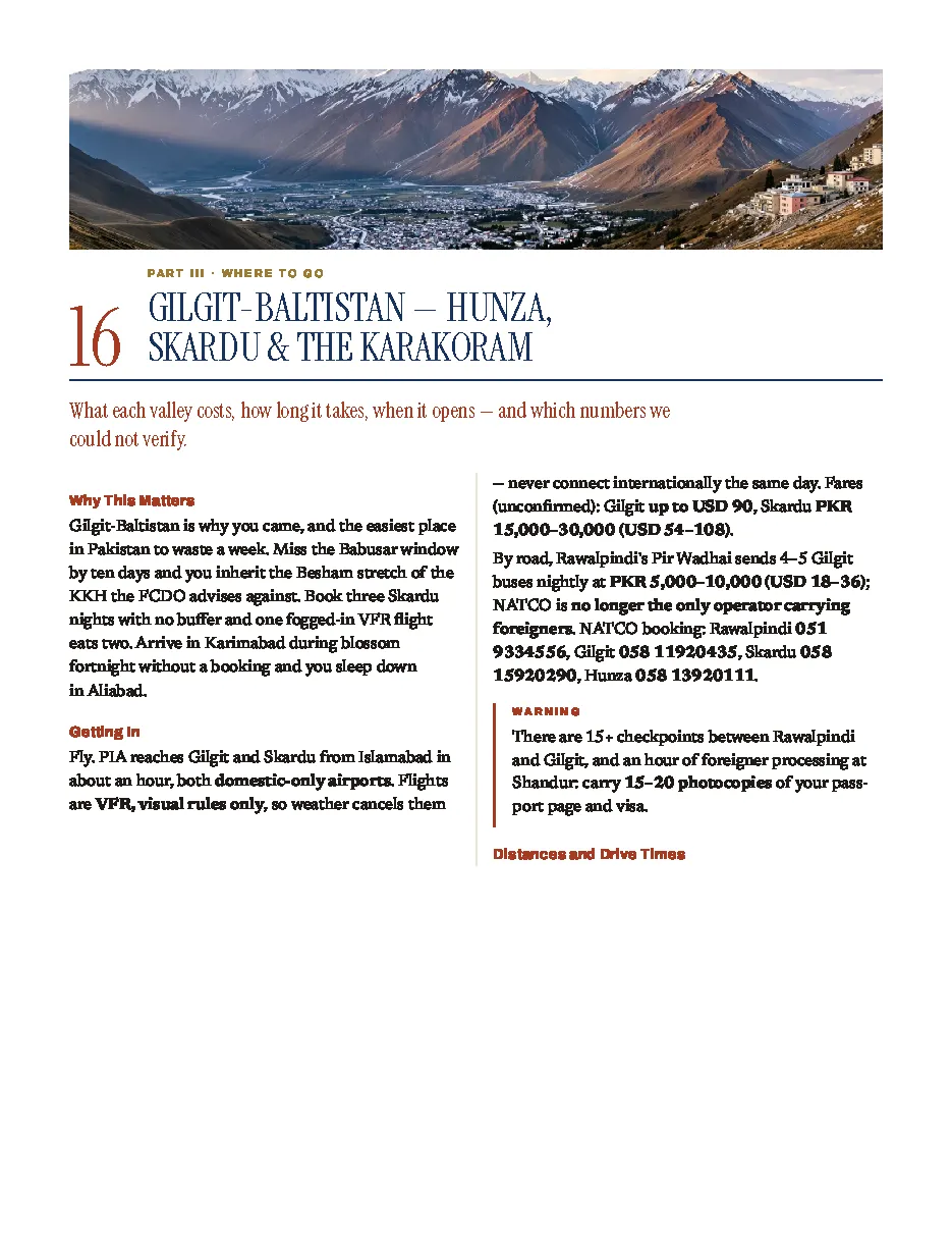 Pakistan Guide preview — Gilgit-Baltistan: Hunza, Skardu & the Karakoram